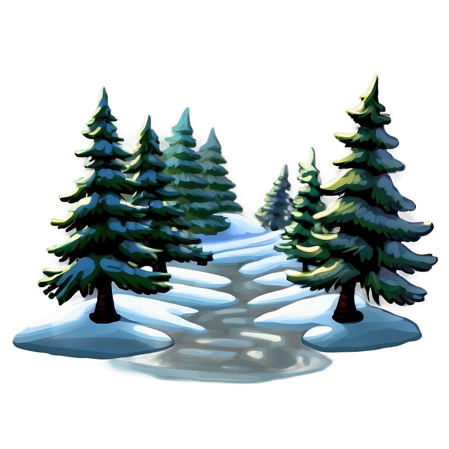 Pine Tree Pathway Scene Png Qni PNG image