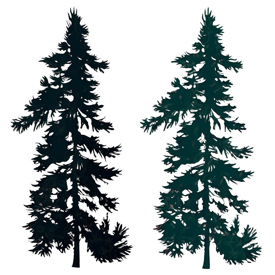 Pine Trees Silhouette Vector Png 05252024 PNG image