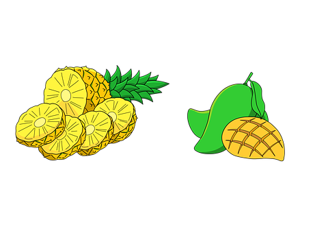 Pineapple_and_ Mango_ Vector_ Art PNG image