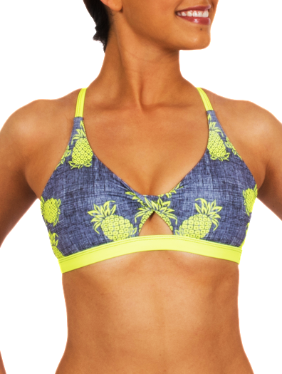 Pineapple Pattern Bikini Top PNG image