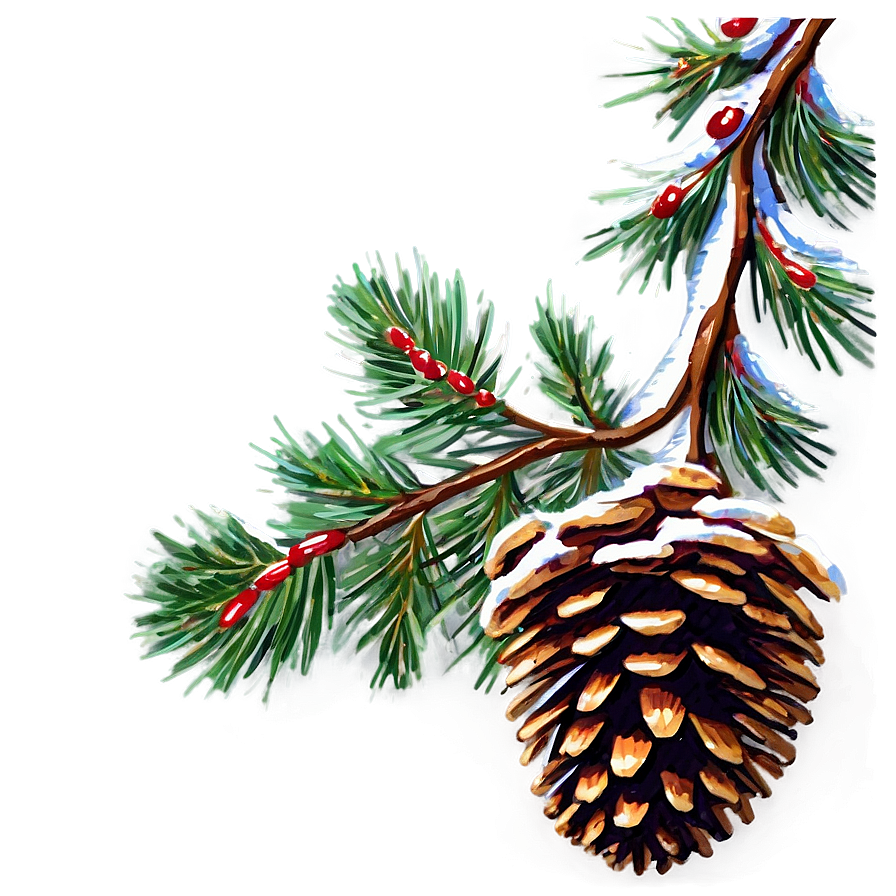 Pinecone With Berries Png Omv PNG image