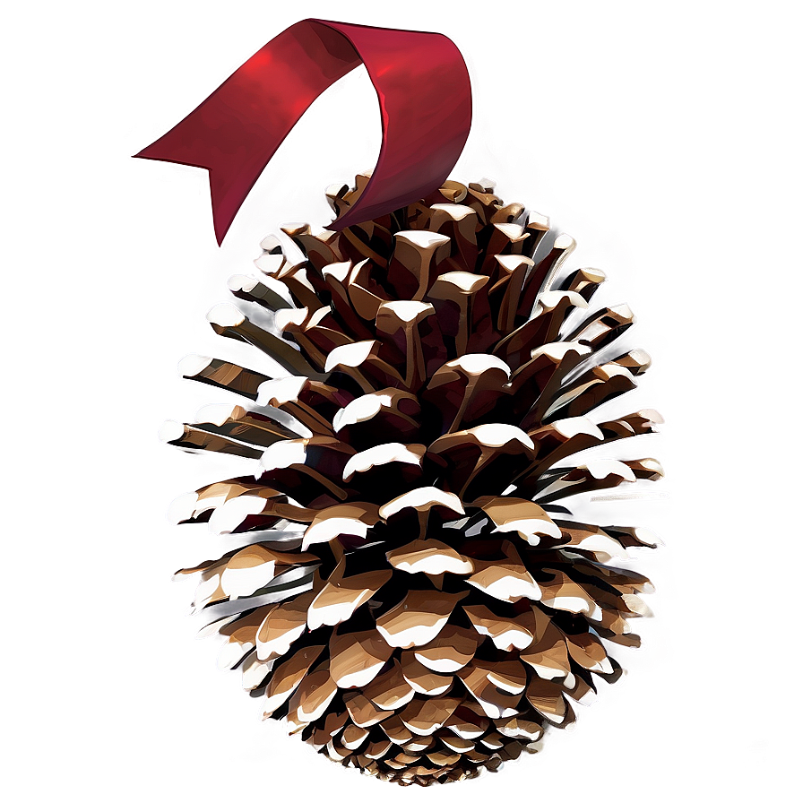 Pinecone With Ribbon Accent Png 72 PNG image