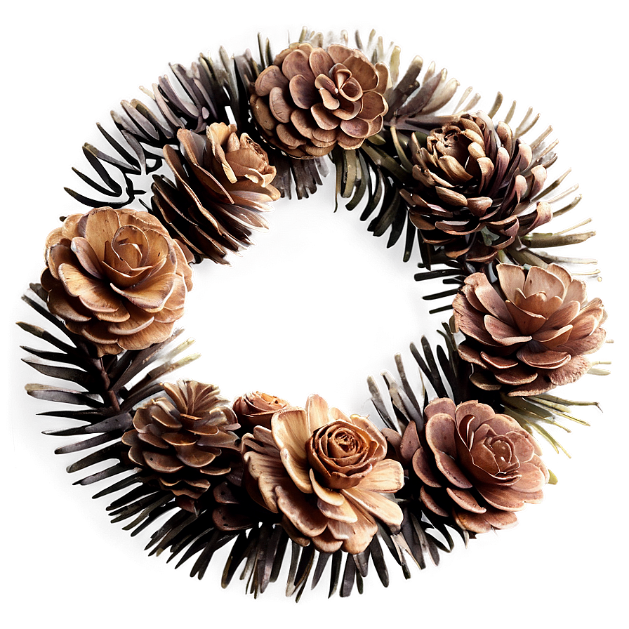 Pinecone Wreath Element Png 06132024 PNG image