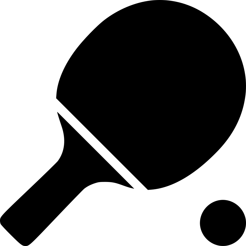 Ping Pong Paddle And Ball_ Silhouette PNG image