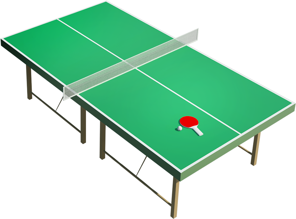 Ping Pong Tableand Equipment PNG image