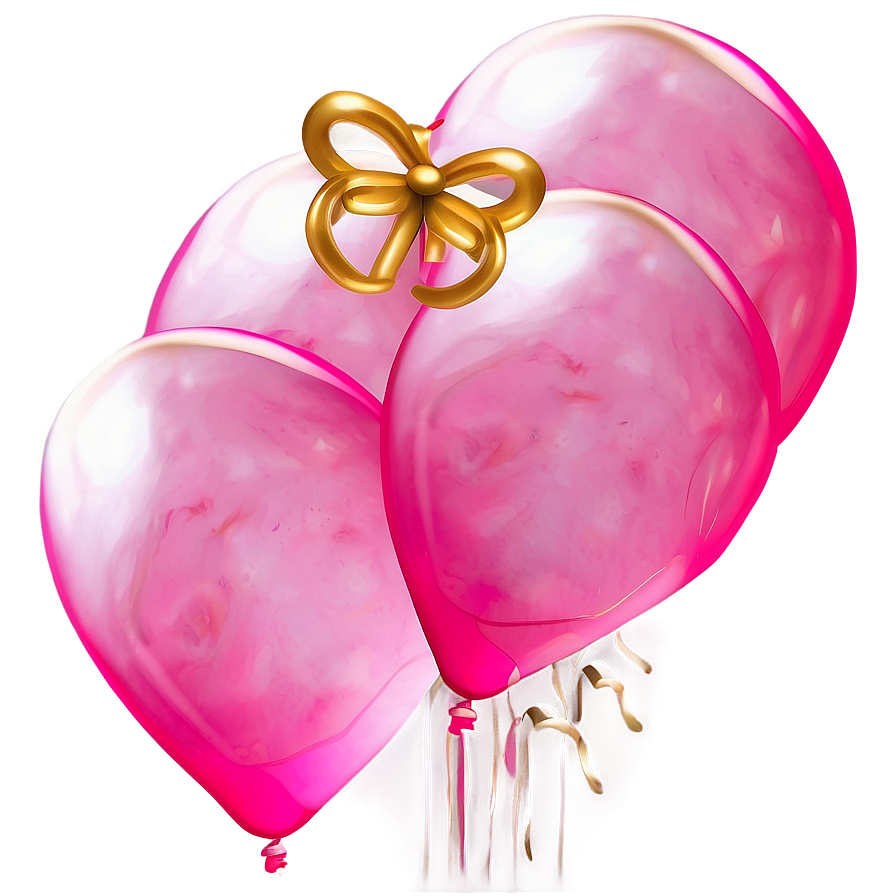 Pink And Gold Balloons Elegance Png Pde PNG image