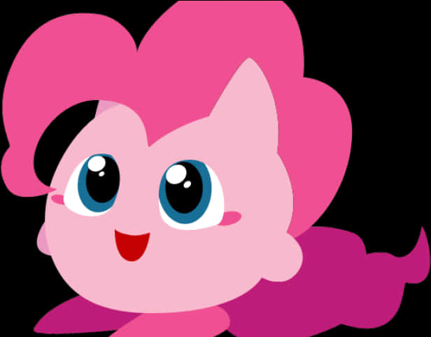 Pink_ Animated_ Character_ Smile PNG image