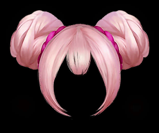 Pink Anime Style Wig PNG image