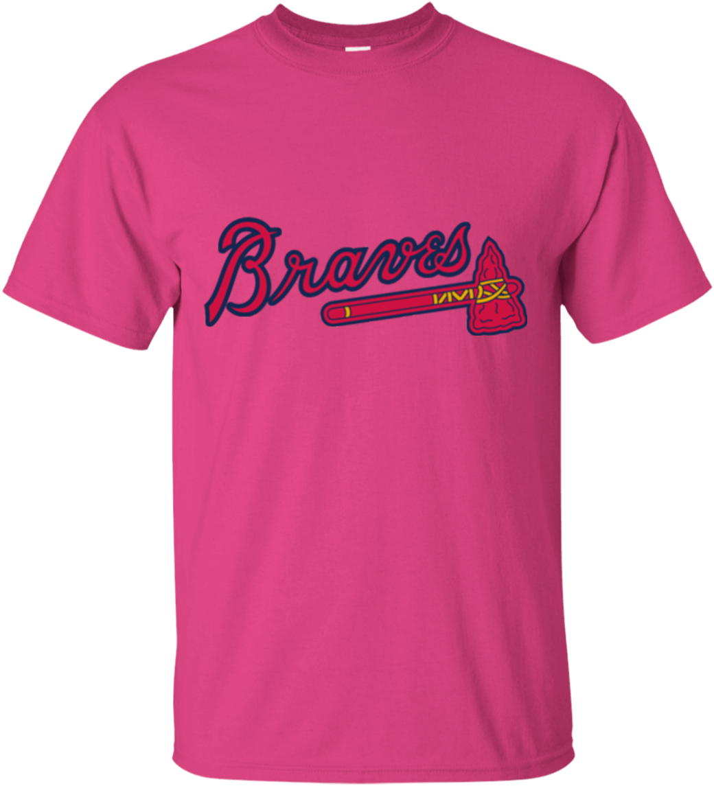 Pink Atlanta Braves T Shirt PNG image