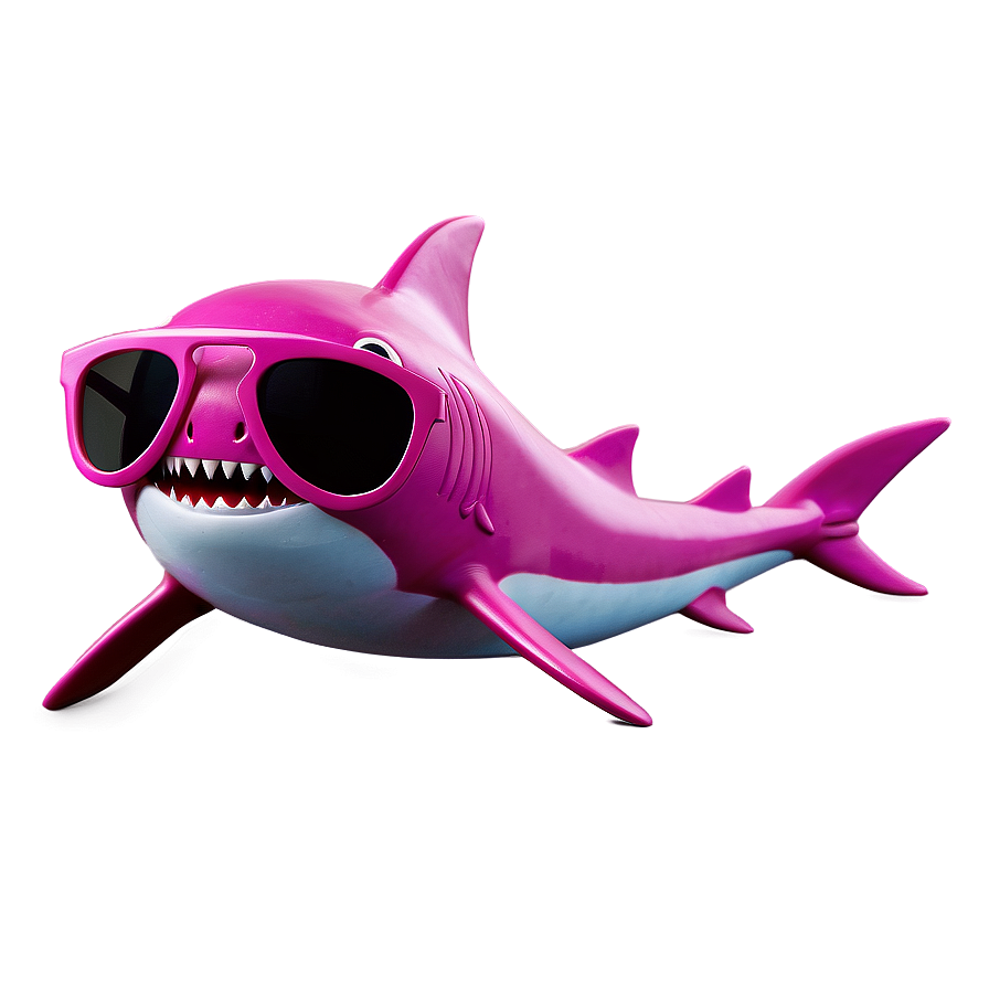 Pink Baby Shark With Sunglasses Png Ydj76 PNG image