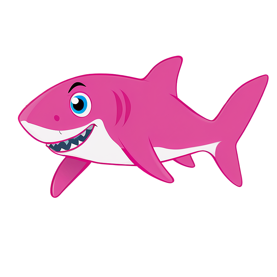 Pink Baby Shark With Waves Png 66 PNG image