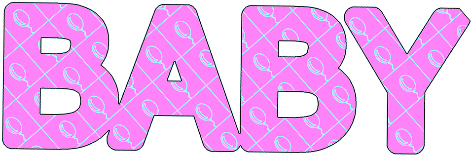 Pink Baby Word Art PNG image