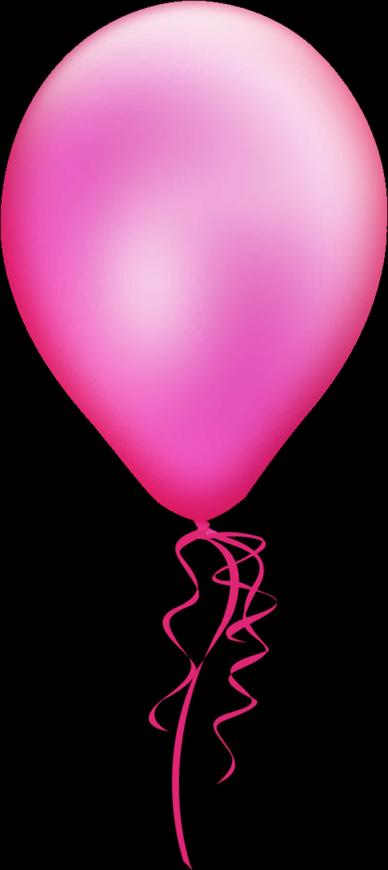 Pink Balloon Curly Ribbon Transparent Background PNG image