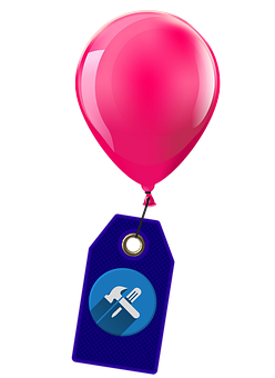 Pink Balloon With Tag Icon PNG image