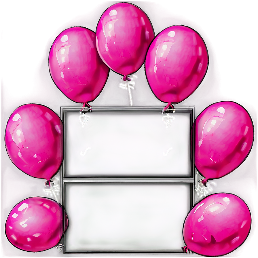 Pink Balloons Border Frame Png 06122024 PNG image