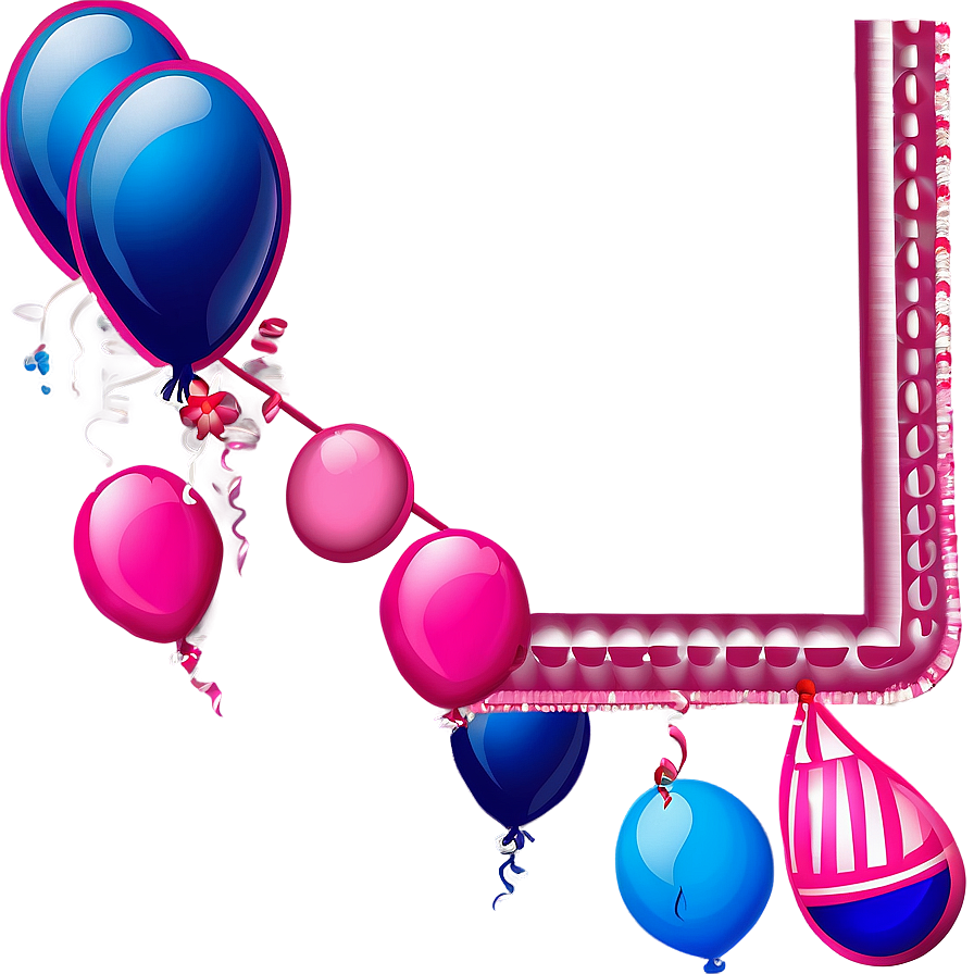 Pink Balloons Border Frame Png 77 PNG image