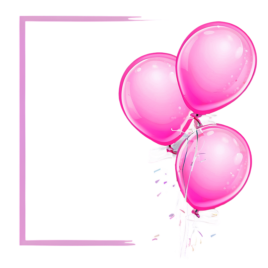 Pink Balloons Border Frame Png Dhb8 PNG Image