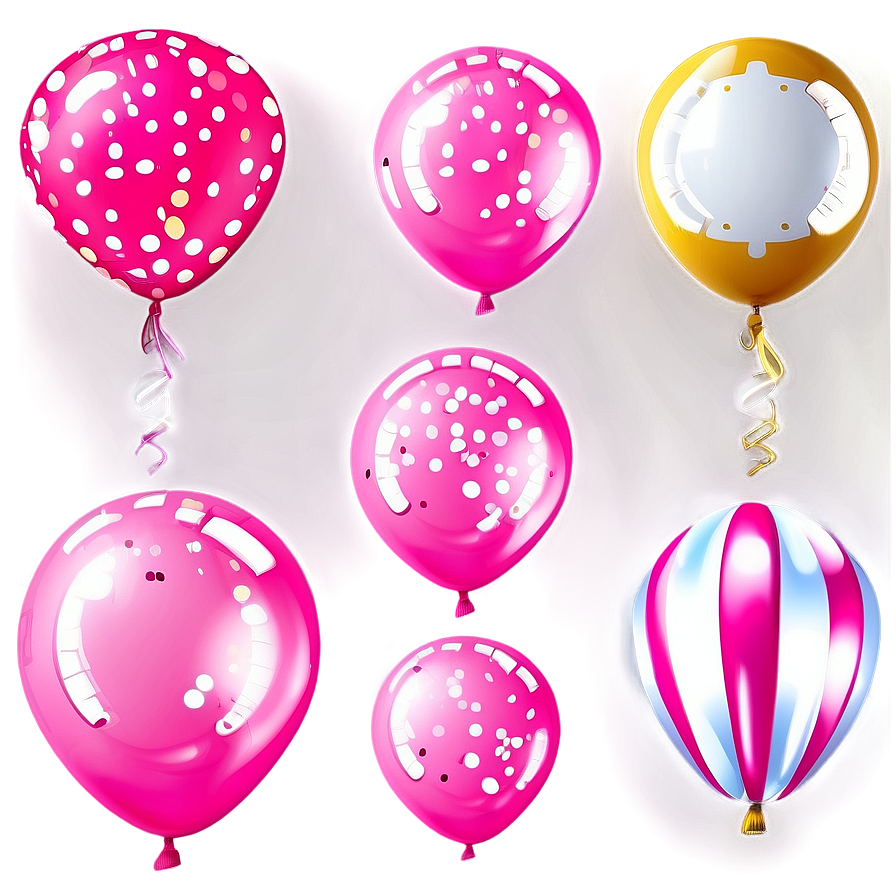 Pink Balloons Bright And Beautiful Png 06122024 PNG image