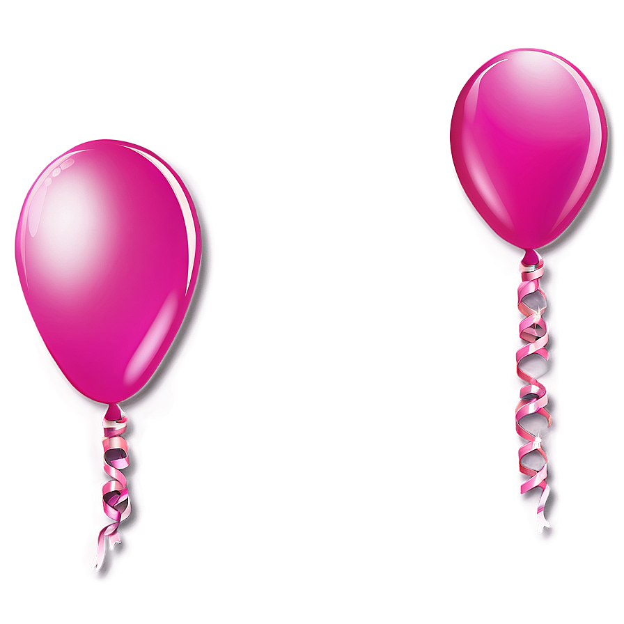 Pink Balloons Ribbon Tied Png Jwm PNG image