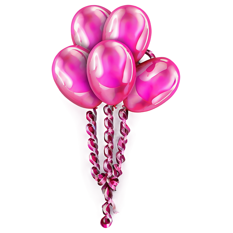 Pink Balloons Ribbon Tied Png Tgv76 PNG image