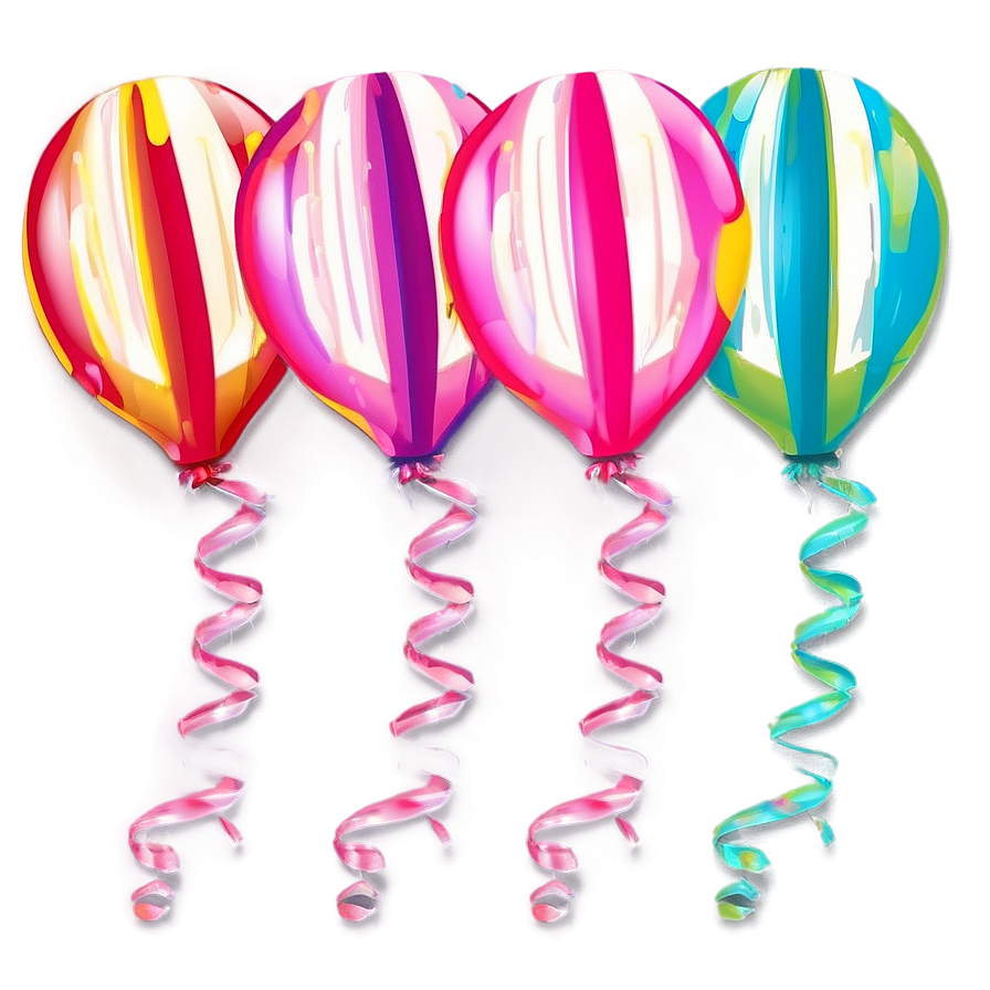 Pink Balloons With Stripes Png 06122024 PNG image