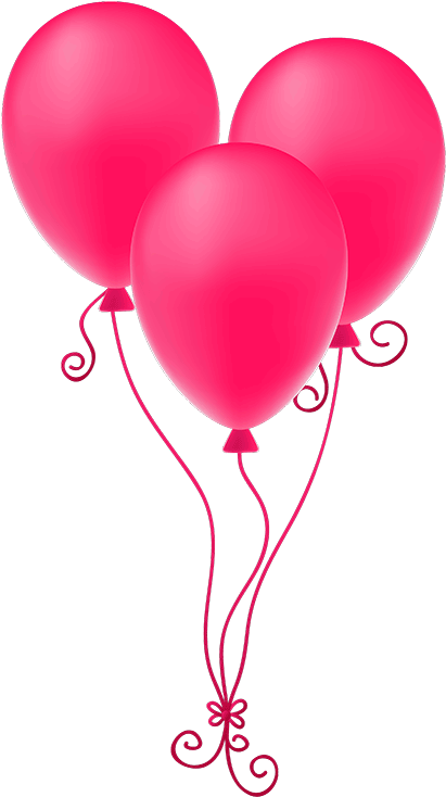 Pink Birthday Balloons Transparent Background PNG image