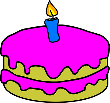 Pink Birthday Cake Cartoon PNG image
