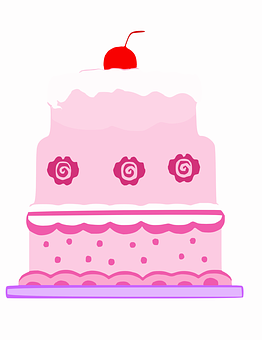 Pink Birthday Cake Illustration PNG image