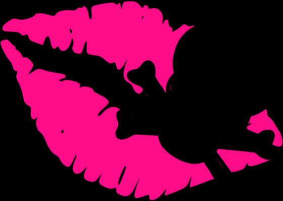 Pink Black Kiss Skull Illusion PNG image