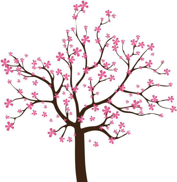 Pink Blossom Tree Vector Illustration PNG image