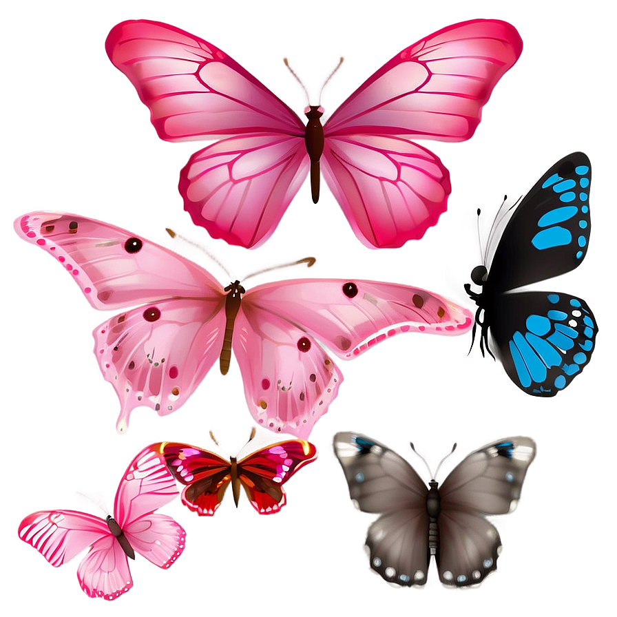 Pink Butterflies Png 05232024 PNG image