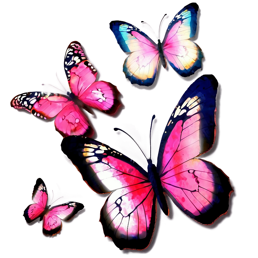 Pink Butterflies Png Shb PNG image