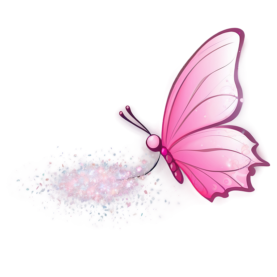 Pink Butterfly And Fairy Dust Png 50 PNG image