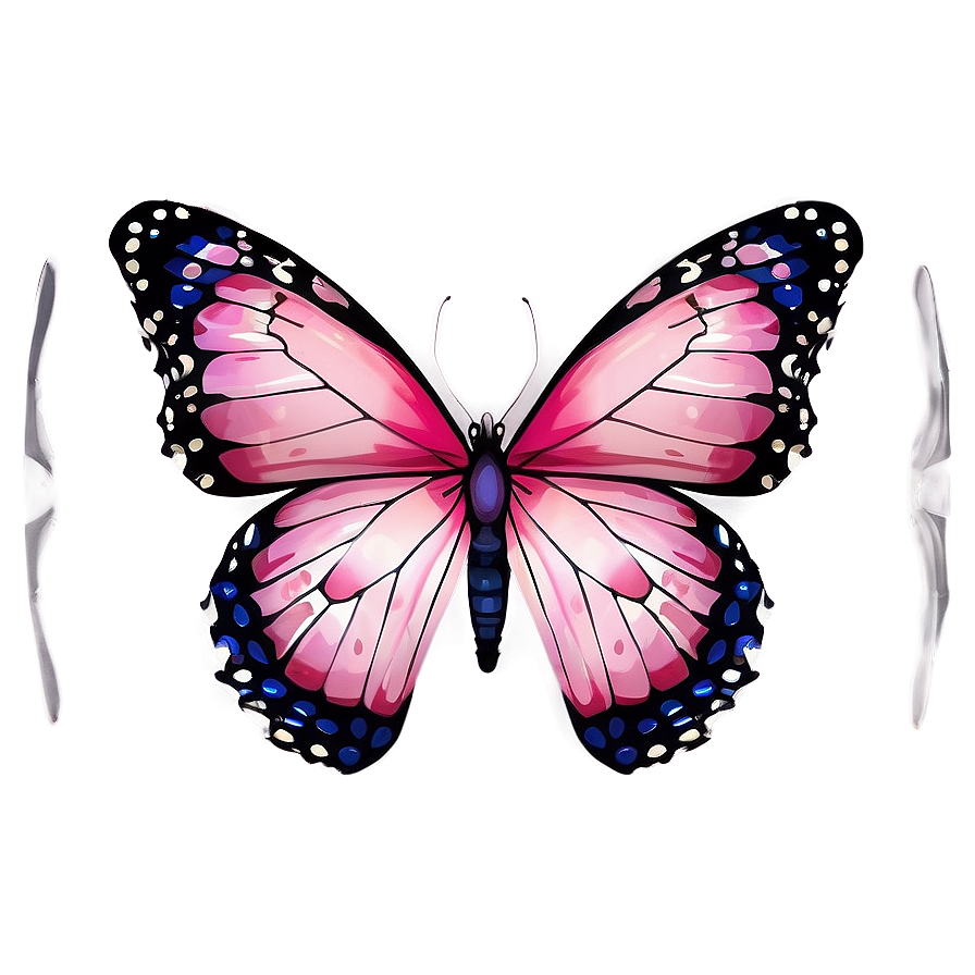 Pink Butterfly Border Png 05232024 PNG image