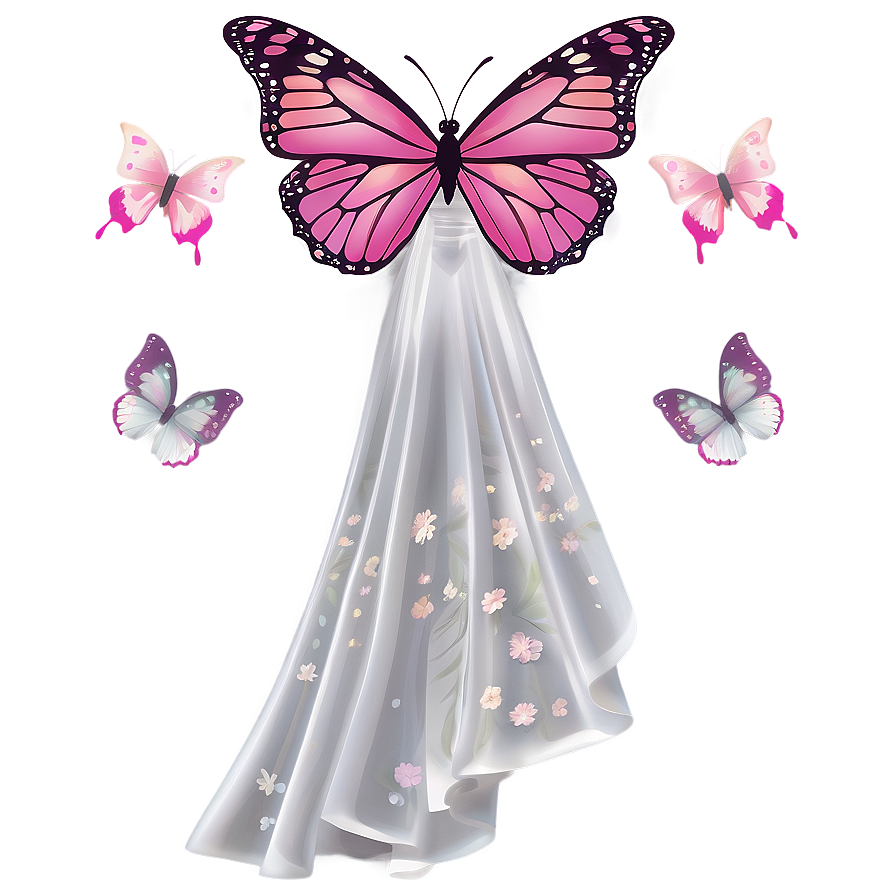 Pink Butterfly For Wedding Design Png 05232024 PNG image