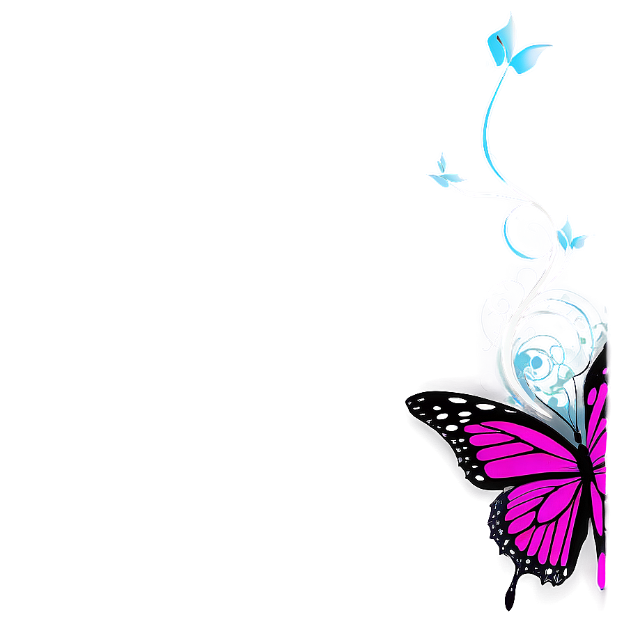 Pink Butterfly For Wedding Design Png Ofd PNG image