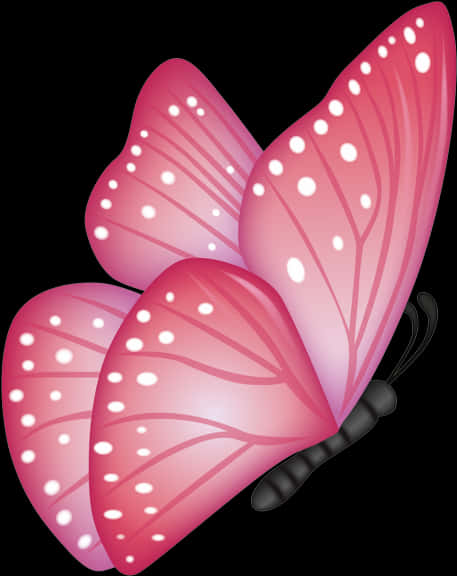 Pink Butterfly Illustration PNG image