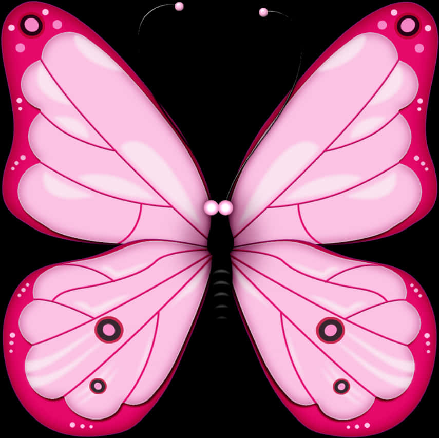 Pink Butterfly Illustration PNG image