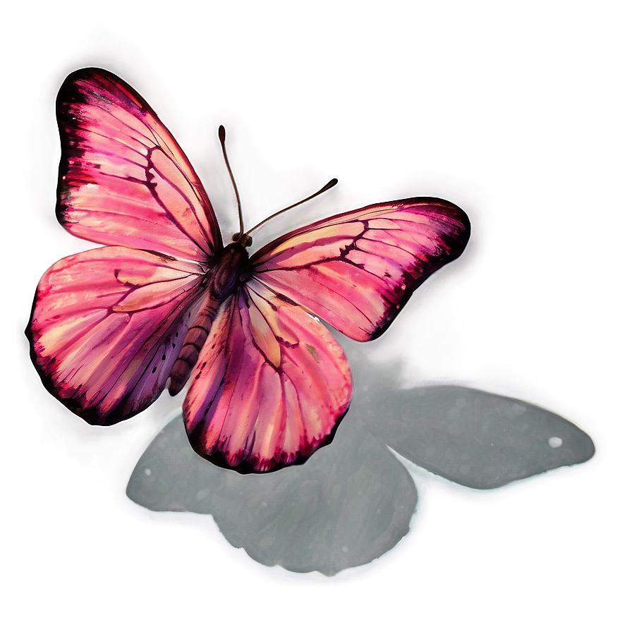 Pink Butterfly On White Background Png 05232024 PNG image