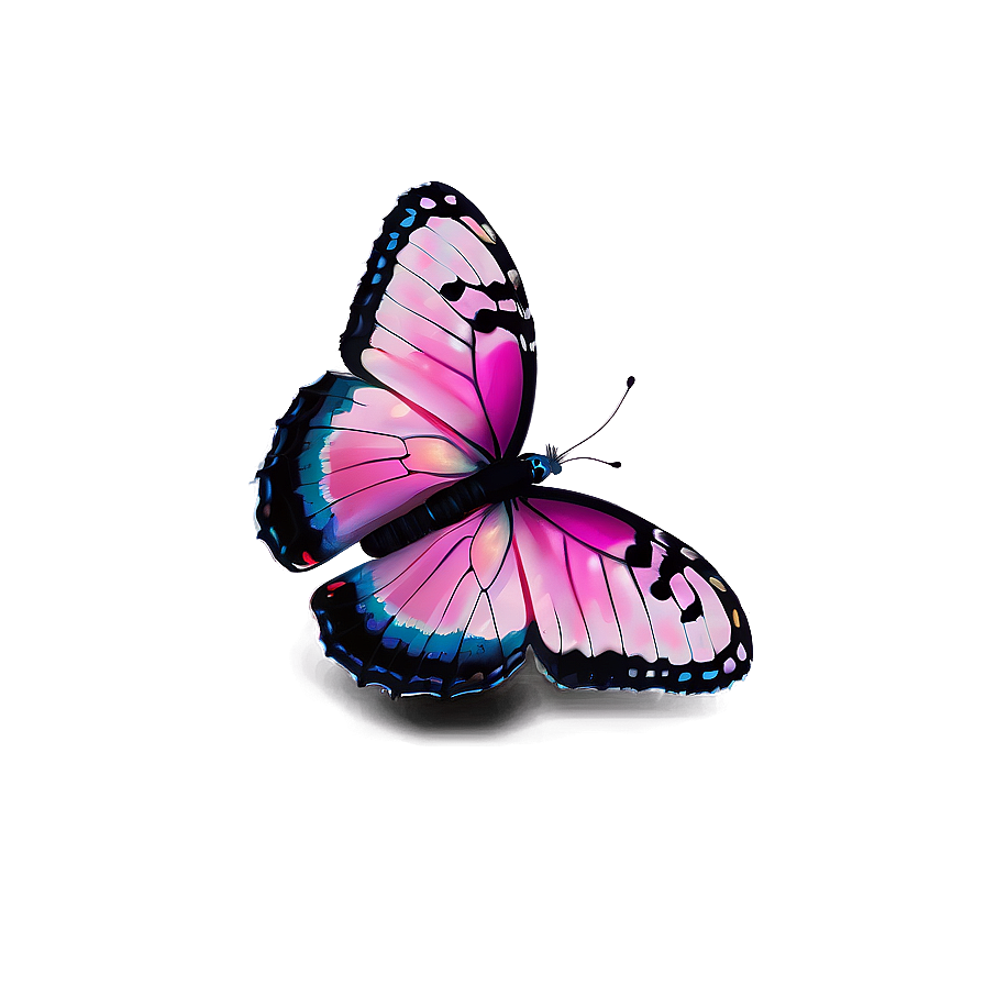 Pink Butterfly On White Background Png Xtw30 PNG image