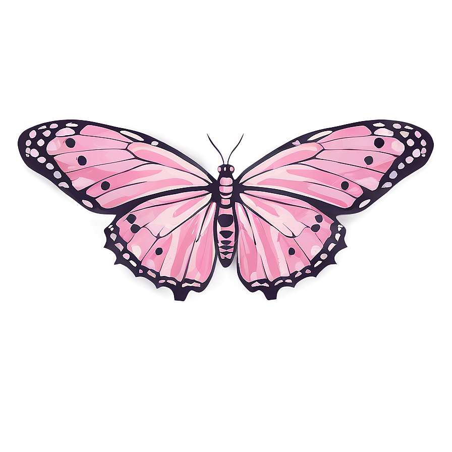 Pink Butterfly Outline Png Sjp PNG image