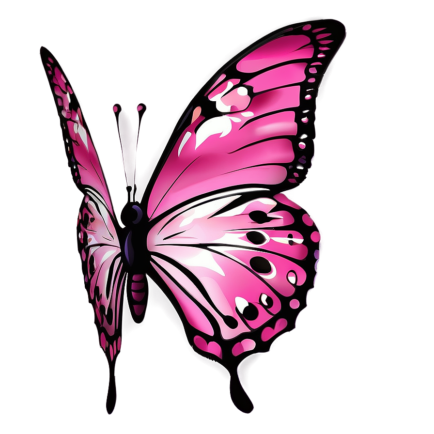 Pink Butterfly Outline Png Sve7 PNG image