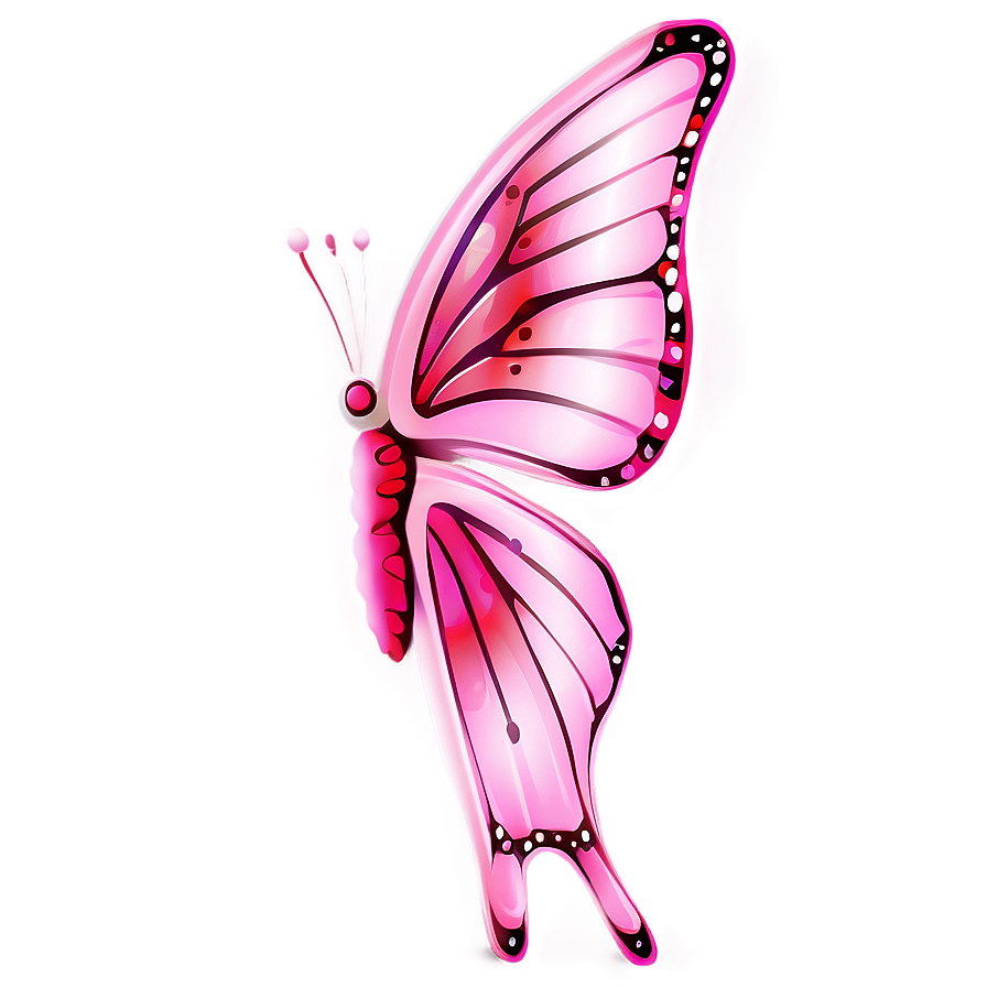 Pink Butterfly Realistic Image Png Hor PNG image