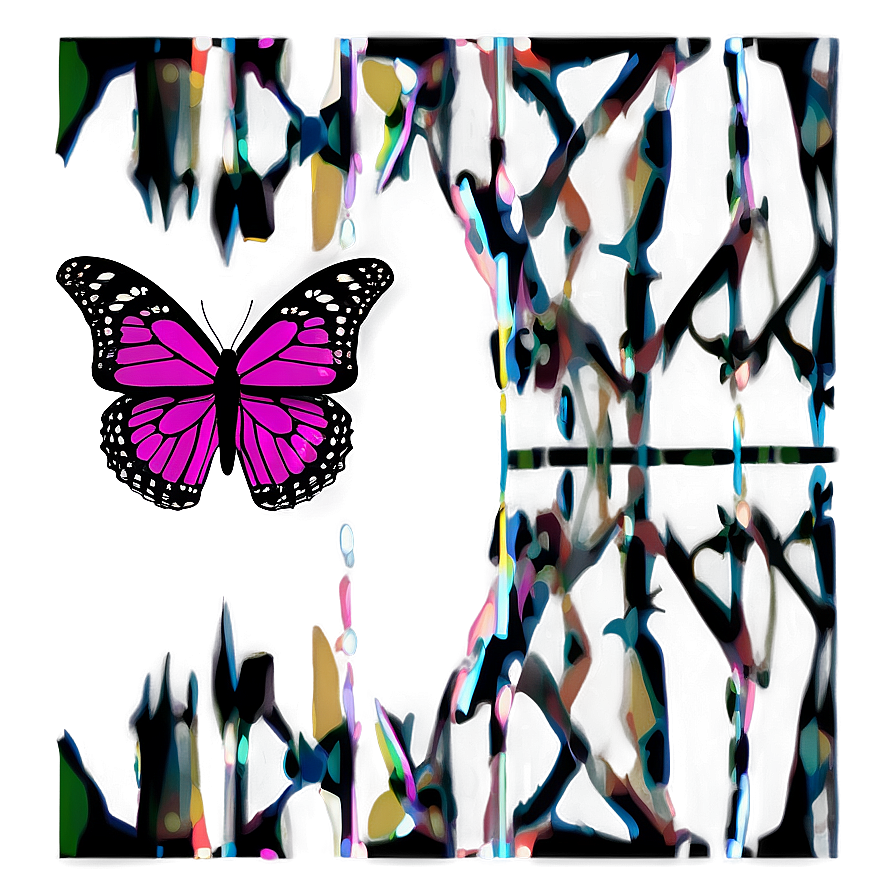 Pink Butterfly With Black Outline Png 05232024 PNG image