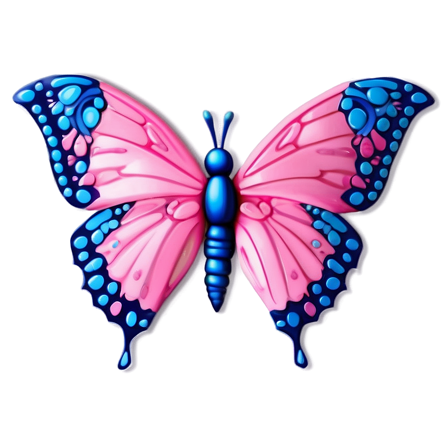 Pink Butterfly With Blue Accents Png Hoh PNG image