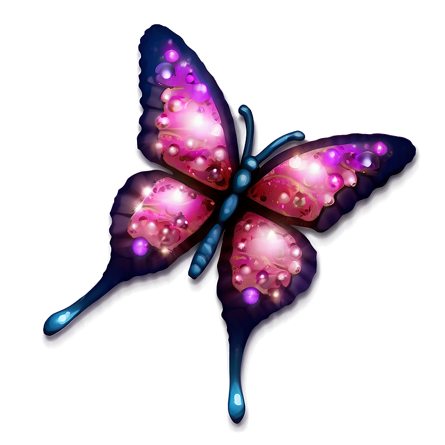 Pink Butterfly With Glitter Png Kyo PNG image