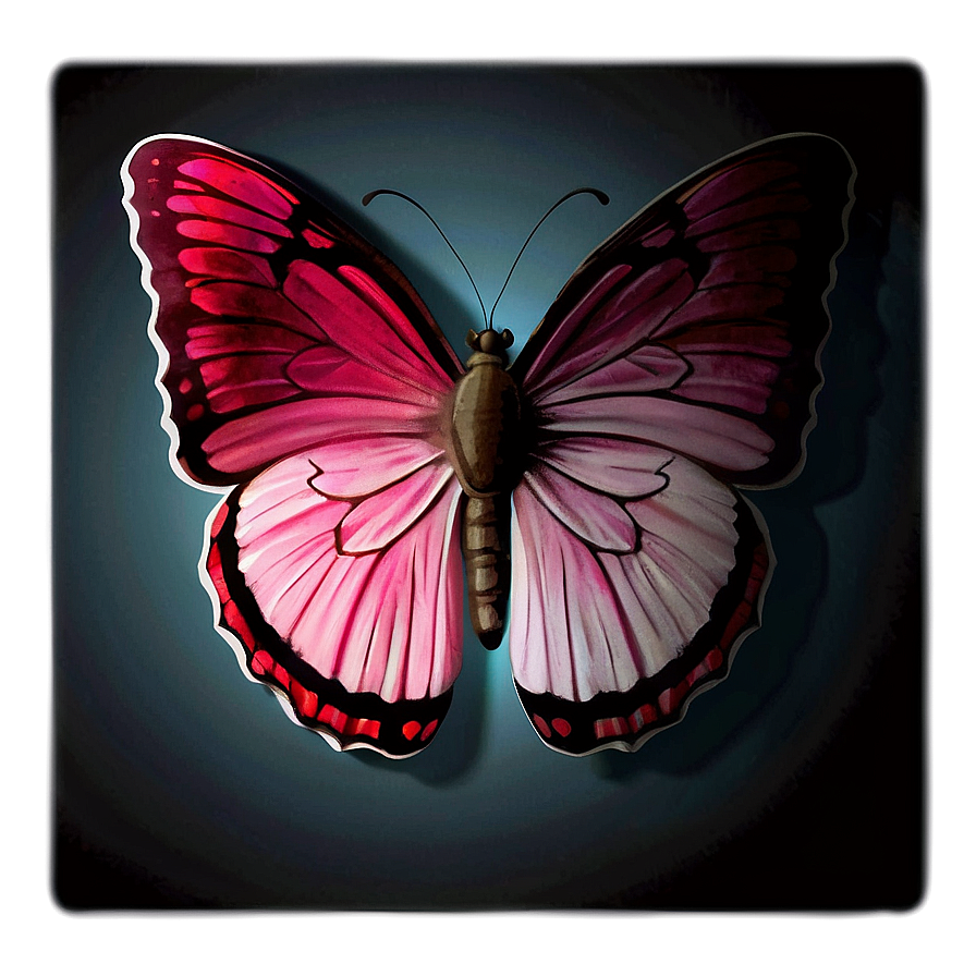 Pink Butterfly With Shadow Png 81 PNG image