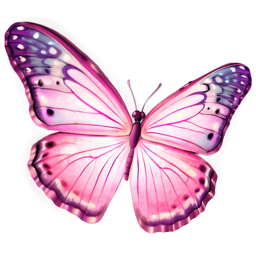 Pink Butterfly With Soft Glow Png Qqf32 PNG image