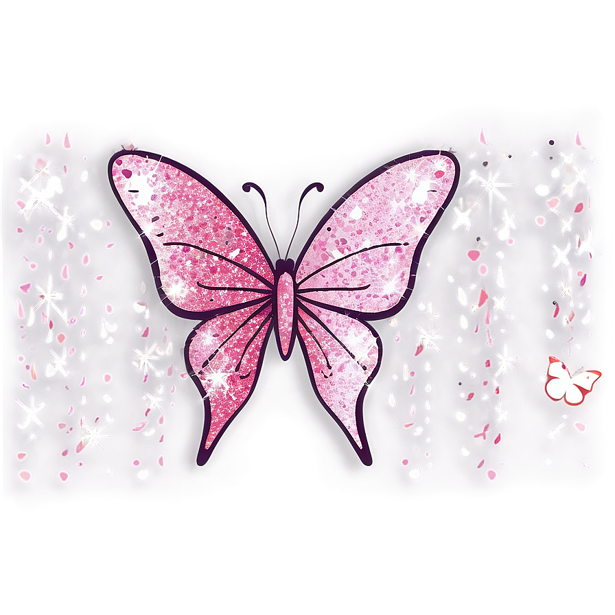 Pink Butterfly With Sparkles Png Woq PNG image