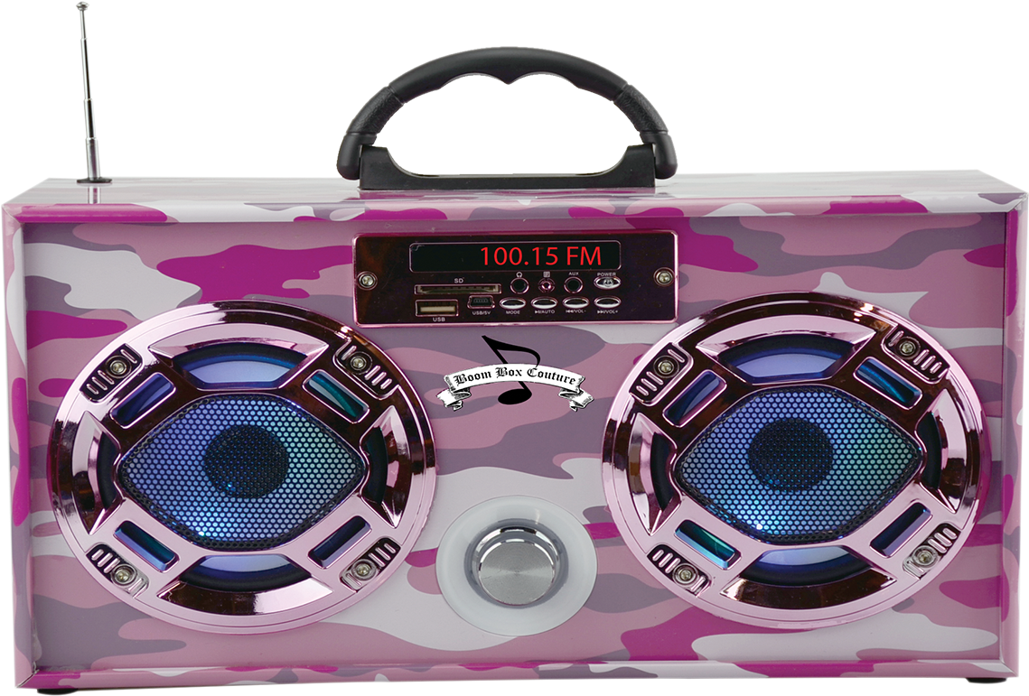 Pink Camouflage Boombox PNG image